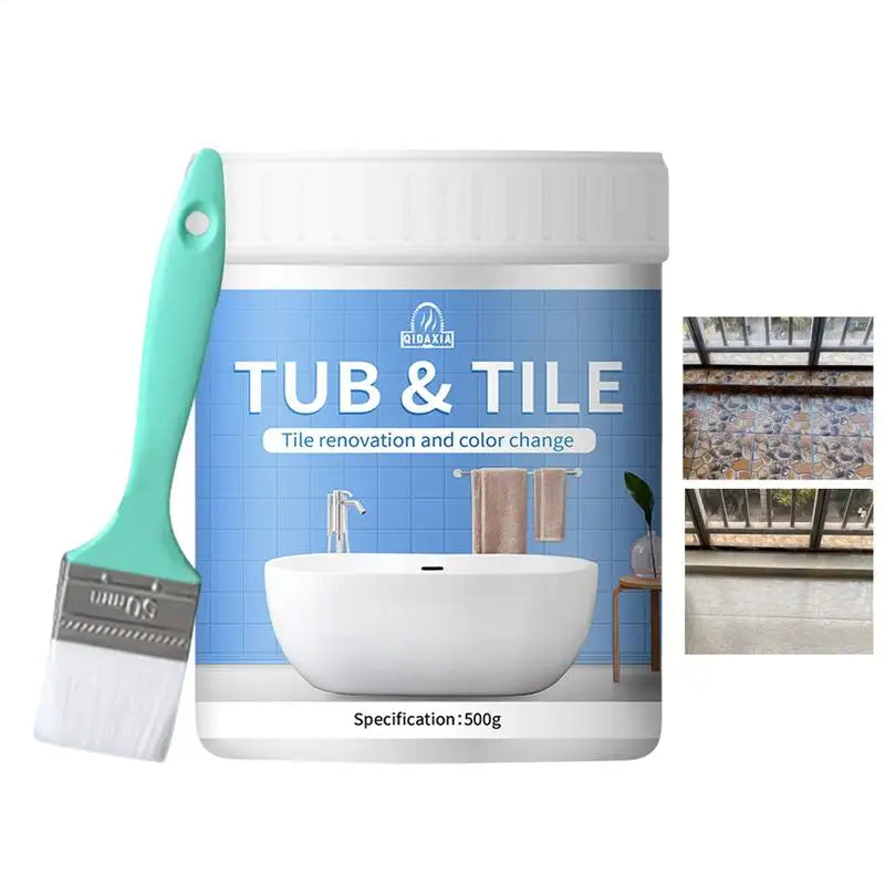 peinture carrelage baignoire kit 500g pinceau rouleau gants outils blanc rénovation utilitaire