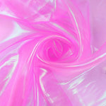 tissu organza holographique brillant rose violet bleu vert translucide moderne élégant polyester