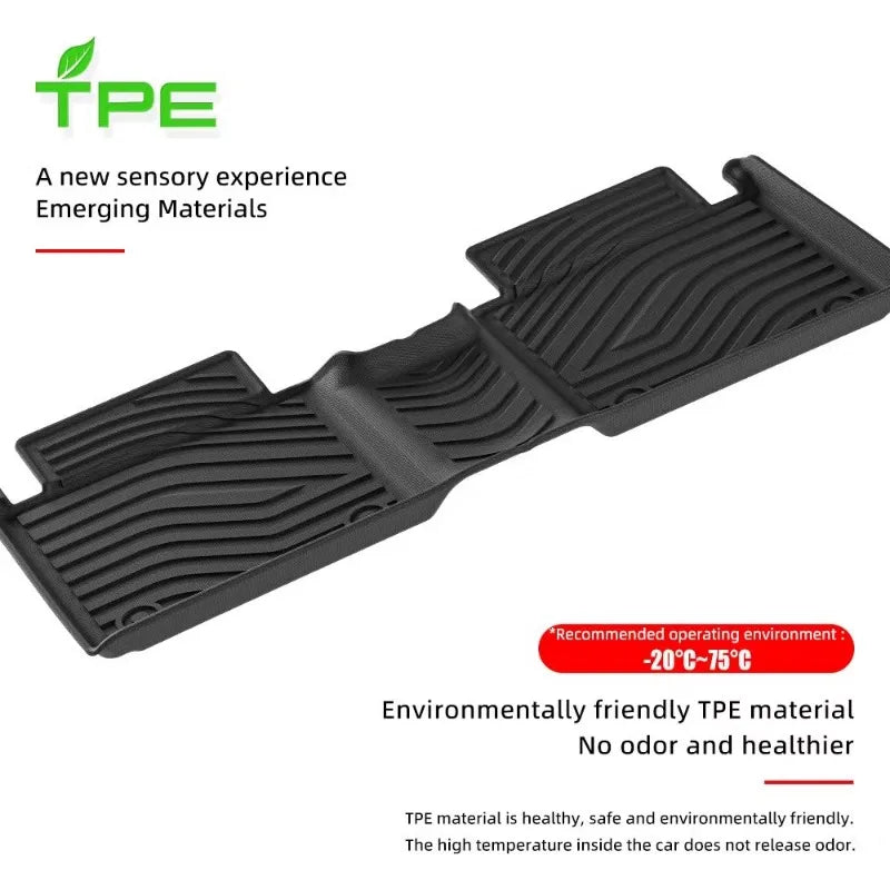 tapis sol voiture noir rayures horizontales moderne tpe waterproof fixations