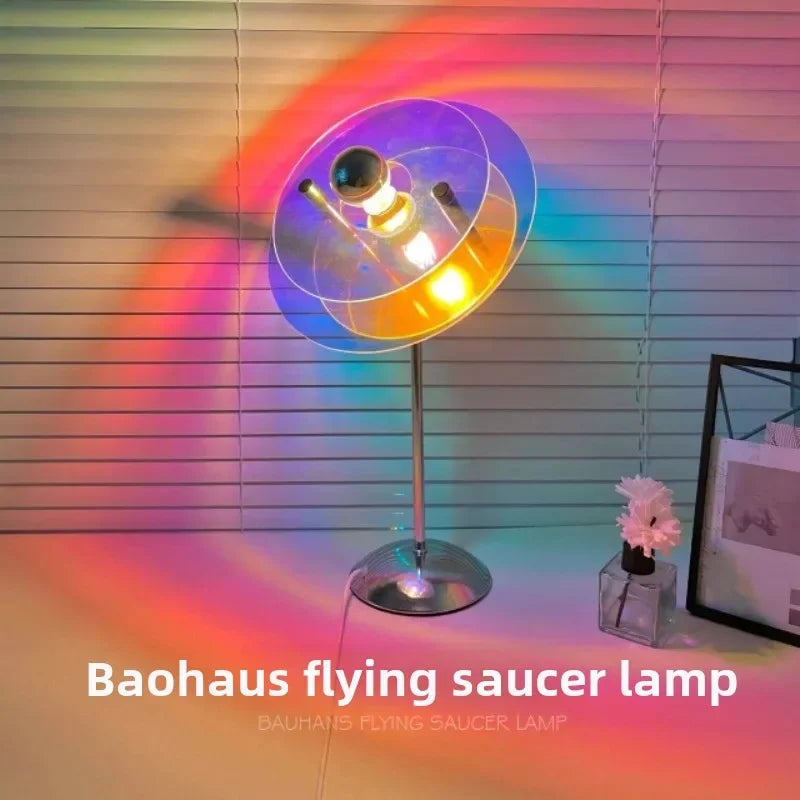 lampe sol moderne bleu doré noir translucide effet bauhaus haute qualité chambre coucher