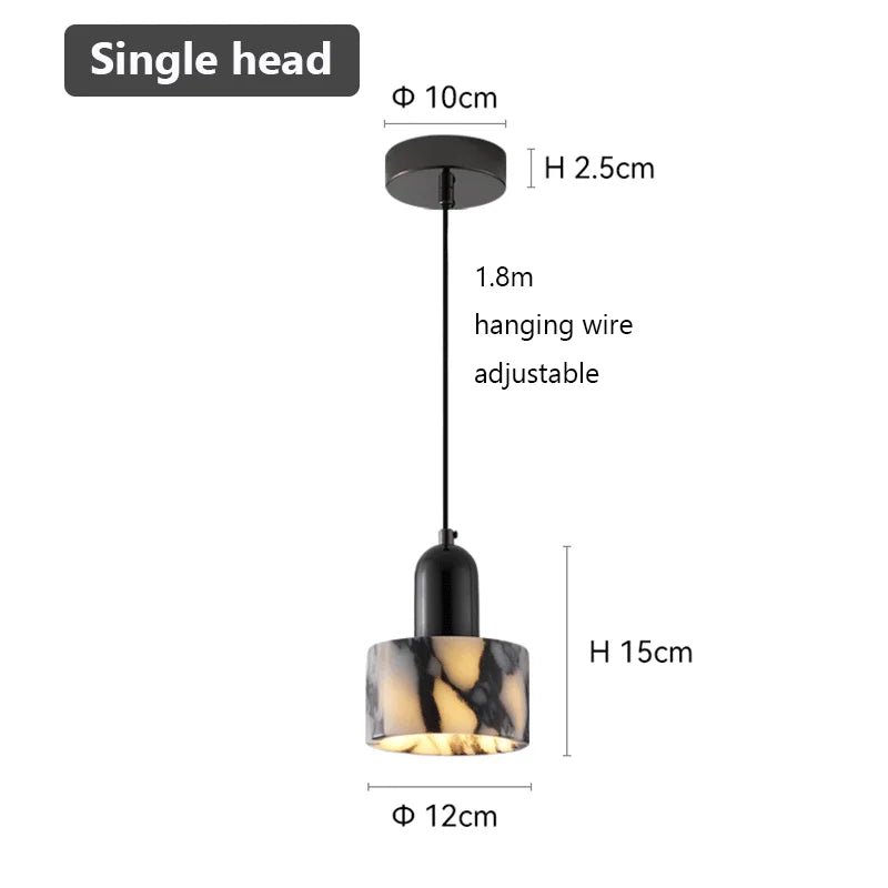 lampe suspendue marbre noir blanc moderne salon chambre gris ledflux2492000voltage90260