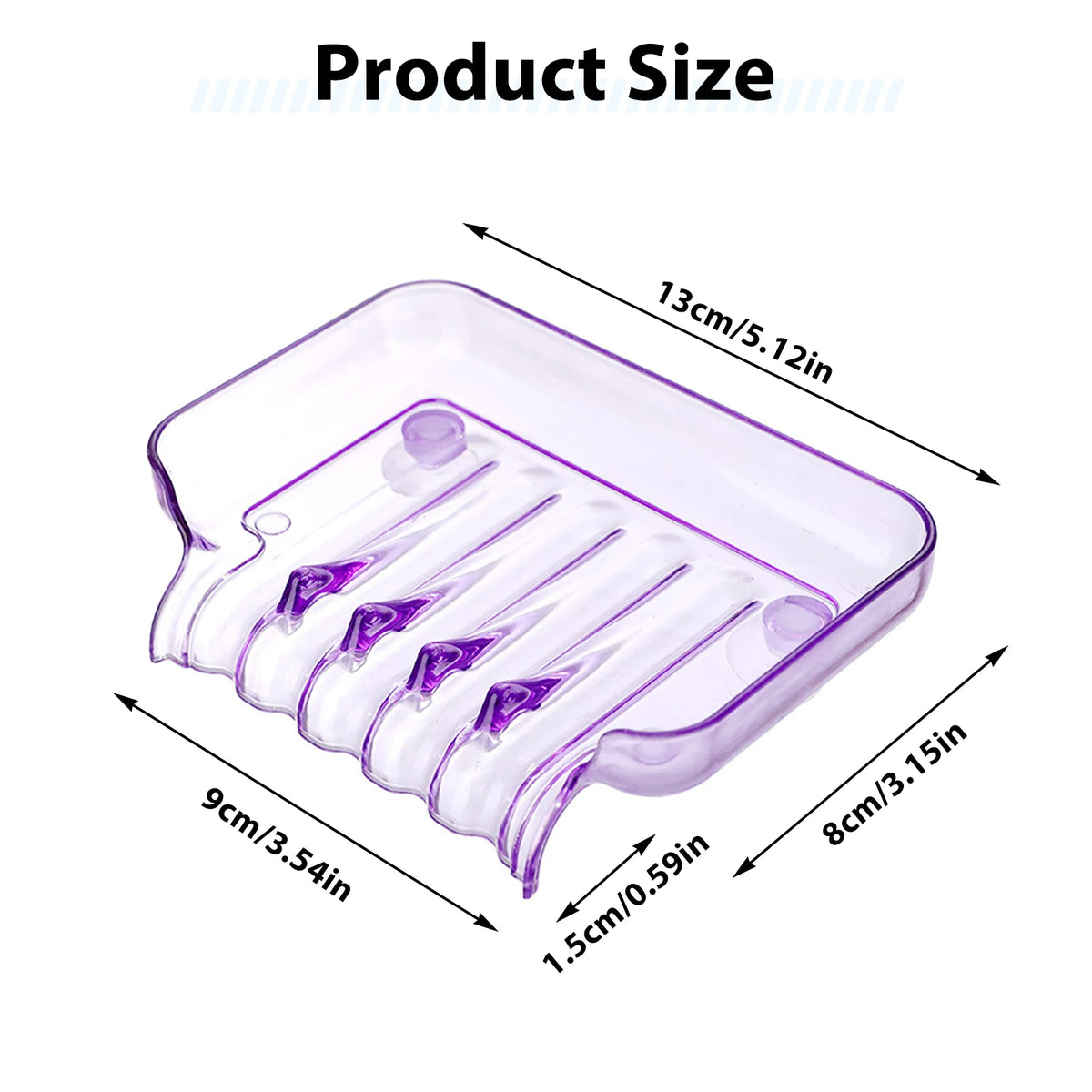 support savon violet translucent moderne salle bain drainage automatique lisse minimaliste plastique