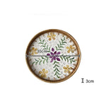 assiette plate décorative rotin tressé motif fleurs boho rustique couleur naturelle