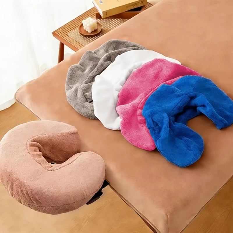 coussin voyage velours doux rose bleu gris confortable sans electricité relaxation