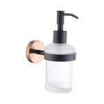 ensemble accessoires salle bain mural métal noir cuivre porte serviette savon distributeur moderne