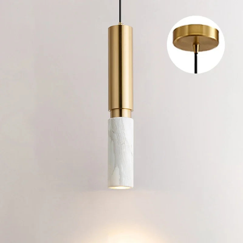 lampe suspendue marbre or veines moderne 100cm hauteur 5w led gu10