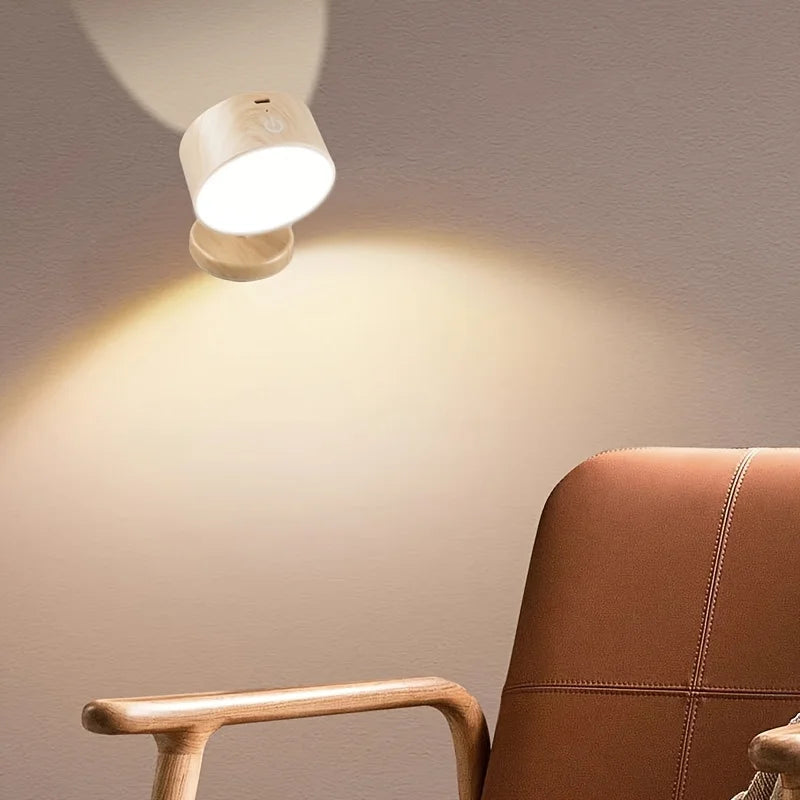 lampe table aimantée rechargeable couleurs variables éclairage doux moderne bois naturel blanc