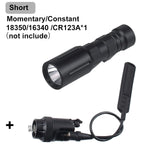 lampe torche led noire dorée texturée moderne 1300 lumens picatinny clip robuste