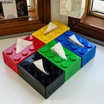 boîte mouchoirs moderne blocs construction couleur rouge noir vert bleu blanc jaune