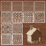 pochoirs brique pierre géométrique adhésifs modernes décoration mur sol carreaux
