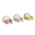 crochet mural ventouse couleur rose vert jaune moderne pratique salle bain fixations inclusesABS
