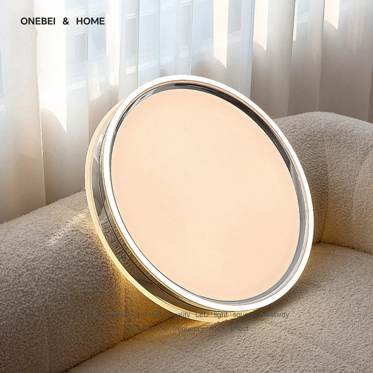 lampe led moderne blanche dorée plafonnier aluminium fermeture métallique acrylique