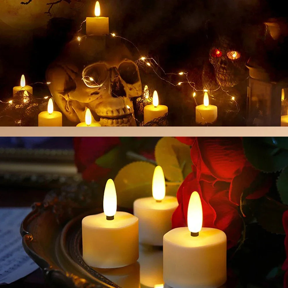 bougies led rechargeables sans flamme blanc modernes télécommande décoration intérieure noël mariage