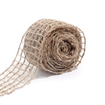 ruban décoratif toile jute motifs géométriques beige rustique artisanal emballage décoration mariage