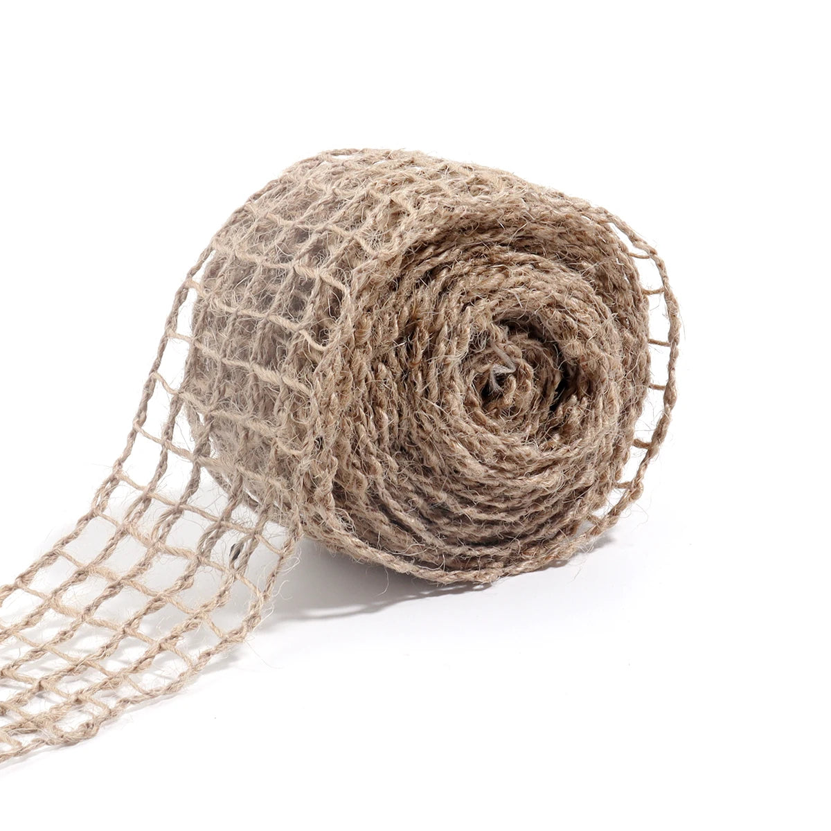 ruban décoratif toile jute motifs géométriques beige rustique artisanal emballage décoration mariage