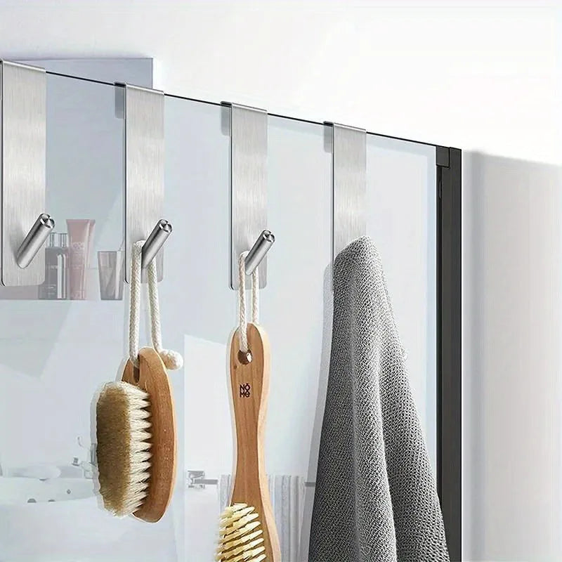 crochet suspension porte douche noir argenté moderne minimaliste adhésif serviette brosse dentifrice