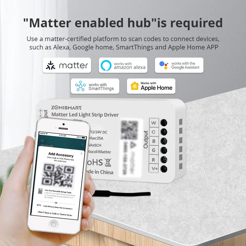 contrôleur bande led wifi compatible homekit google alexa smartthings contrôlabilité voix