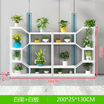 étagère modulaire métal bois industriel plantes d'intérieur pots fleurs blanc