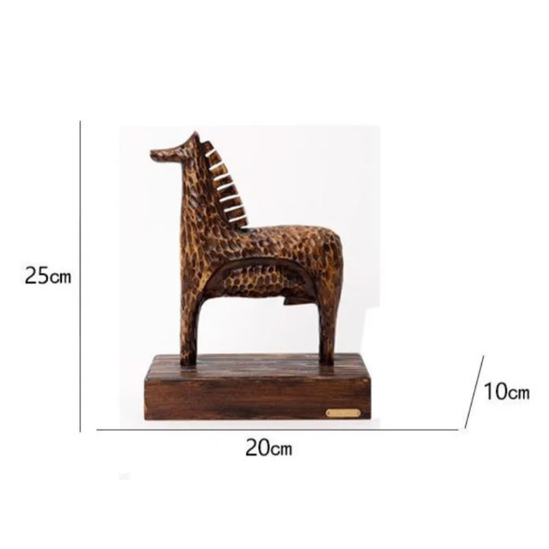 statuette girafe marron clair art deco peau léopard socle bois occasionnellement festiveOpaque statuette animaux