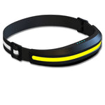 lampe frontale led jaune fluo noir rayures ceinture ajustable travail pêche campingextérieur