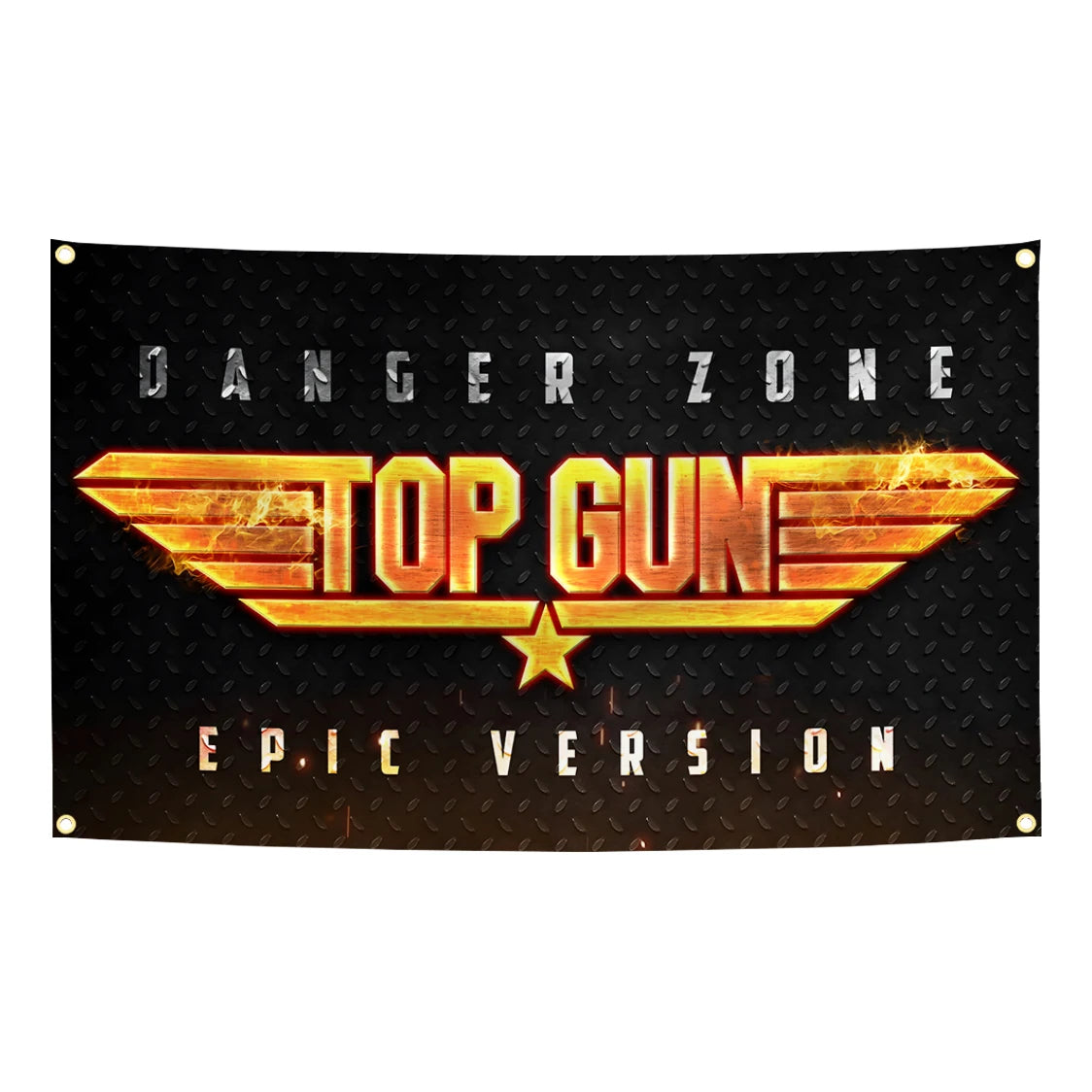 bannière top gun logo étoile danger zone epic version avions explosion vintage