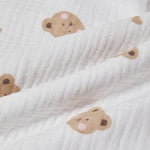 tapis langer bébé doux moderne imprimé léopard ours marron points noirs vert pastel roseclair