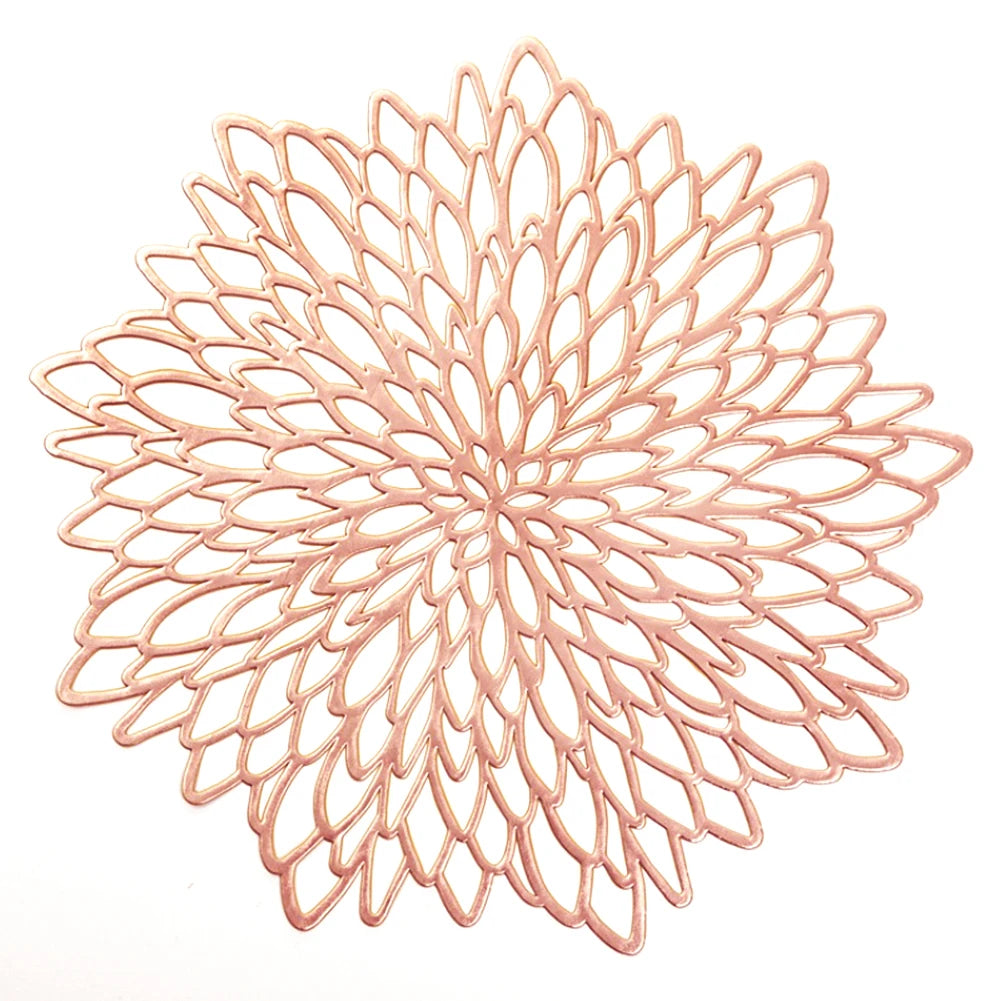 placemats dorés floral ajouré moderne respectueux environnement opaques variété tailles
