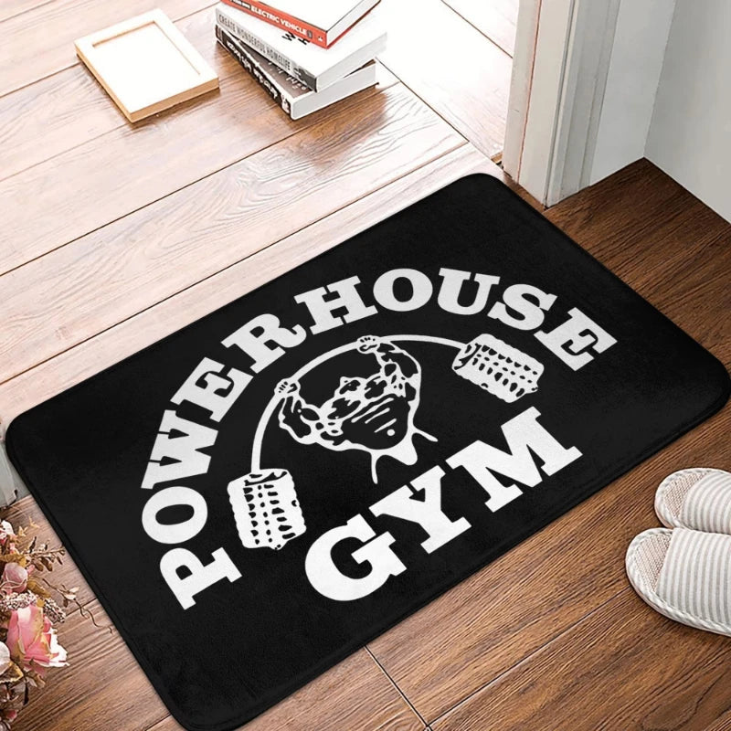 tapis sol salle sport motif musculation antidérapant intérieur moderne noir gris blanc
