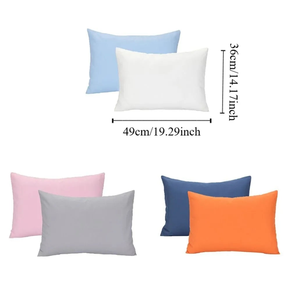 taies d'oreiller polyester coton motif uni bleu marine orange gris moderne fixations pack coussins