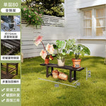support plantes moderne banc jardin marron foncé structure bois barres horizontales 80 100 120
