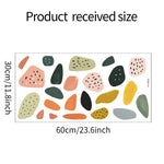 stickers muraux modernes abstraits vert orange rose noir beige formes géométriques points noirs chambre
