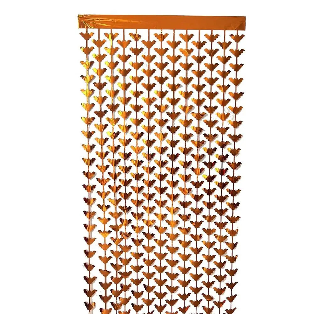 rideau halloween orange noir coeurs crânes triangles moderne opacité festif