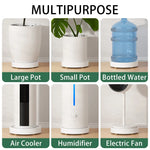 supports rotatifs pots fleurs blancs rond minimalistes roulettes pivotantes plastique opaques