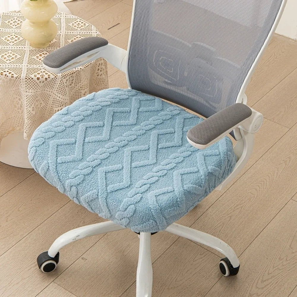 coussin chaise moderne zigzag bleu clair gris vert pastel polyester antidérapant extensible