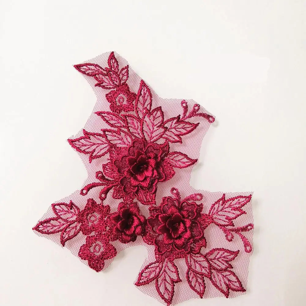 applique textile brodé fleurs doré clair broderie fine adult femelle polyester