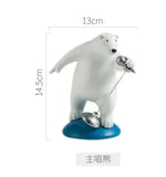 statue ours polaire résine blanche contemporaine minimaliste base plate ballons