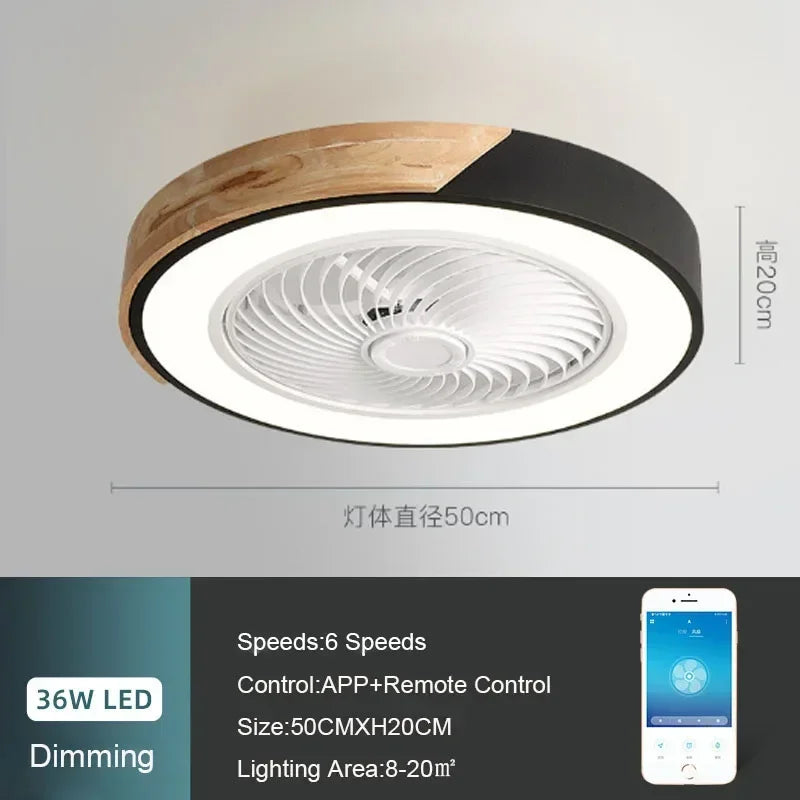 ventilateur led moderne gris blanc bois naturel certification ul vde rohs