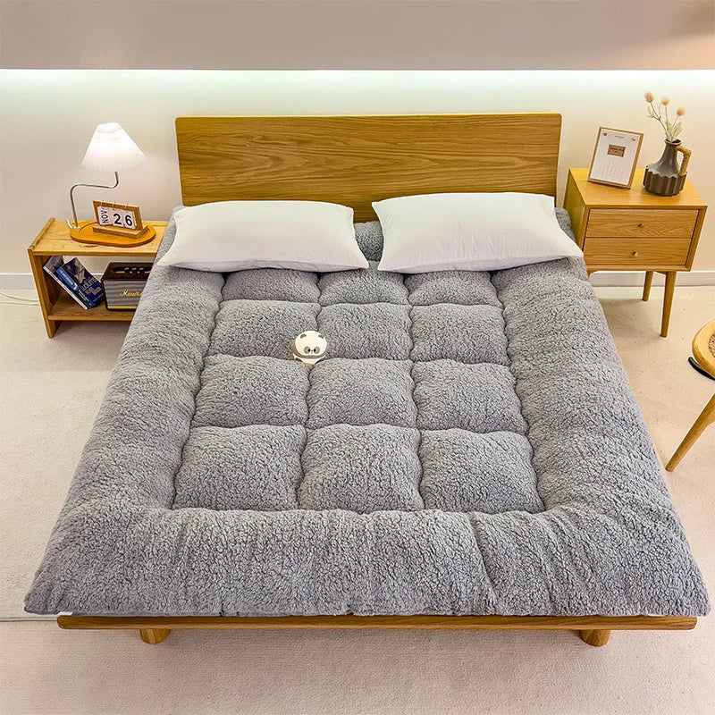 coussin sol épais gris bleu marron moderne confortable peluche oreiller blanc decoration