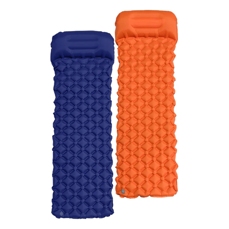matelas gonflable camping pliant pompe main sac rangement oreiller randonnée