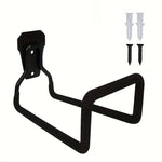 support mural tuyau arrosage robuste noir vert fixations vis mur utilitaire rangement outils fonctionnel