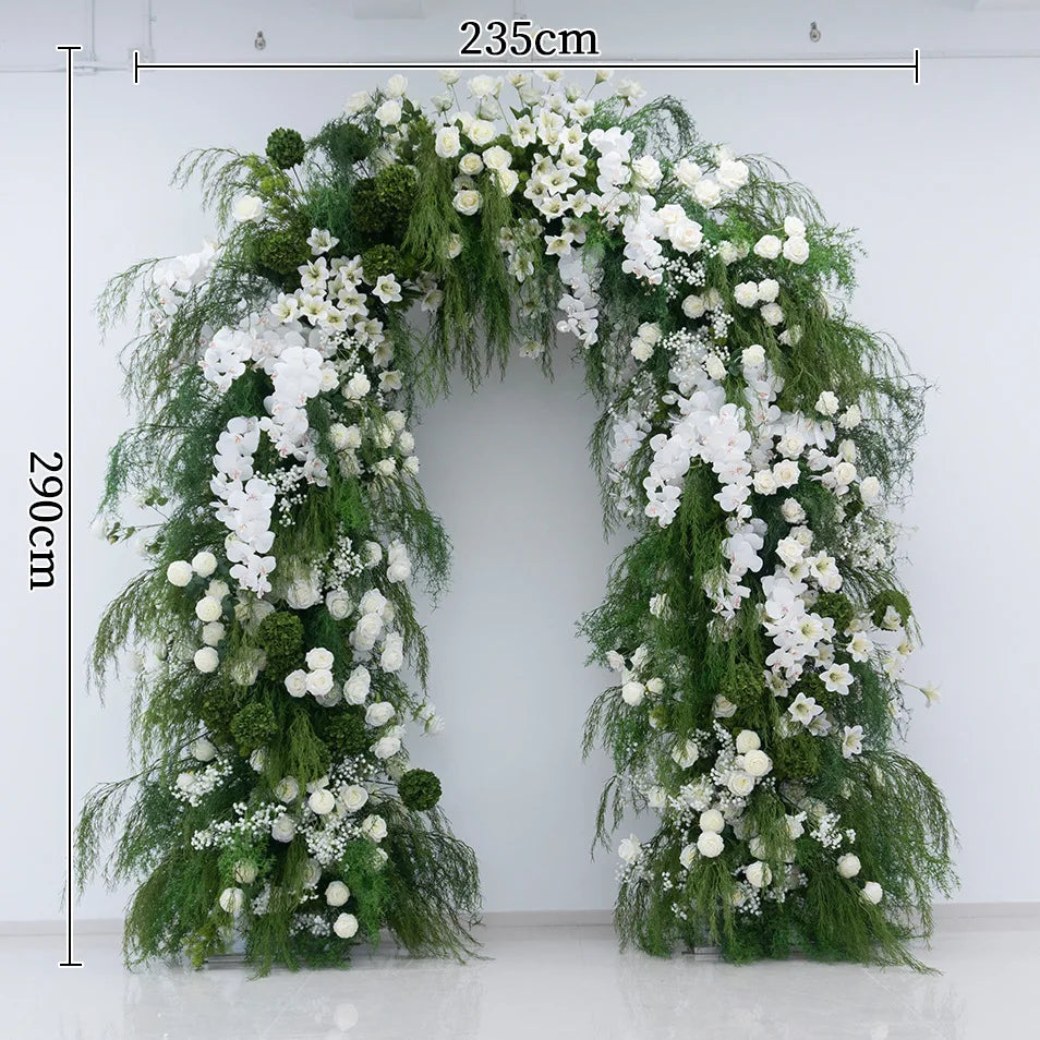 arche décorative fleurs artificielles feuillage vert mariage anniversaire baby shower décoration élégante intérieure événements