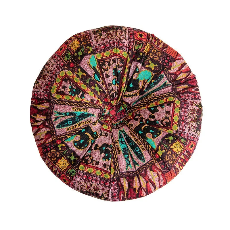 coussin ethnique motif floral géométrique bleu rouge vert beige coussin siège coussin dossier polyester