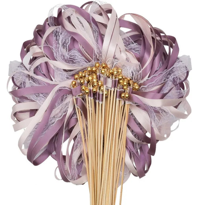 rubans texturés bouquets dentelle transparente couleurs violette rose blanc mariage festive