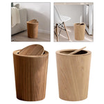 Corbeille à déchets en bois style japonais - vue de côté