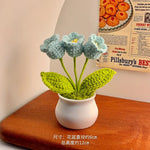 fleurs artificielles tricotées tournesol soie mixte couleurs vase blanc décoration intérieure créative artisanale