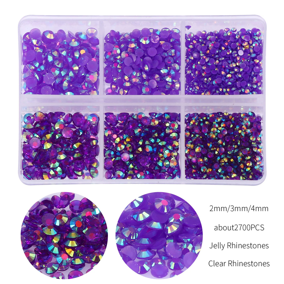 résine multicolores brillantes 4mm 3mm 2mm décoratives nail art bricolage 1000 pièces box