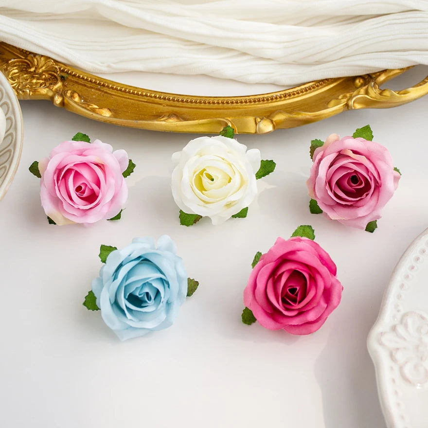 fleurs artificielles roses soie feuilles vertes décoration mariage fête intérieur