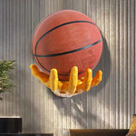 balle basket ball orange noire texture rugueuse moderne support mur rack.storage respectueux environnement