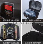 boîte rangement casques moto noire pratique fixations incluses grande capacité 56.6cm 41.5cm 31cm