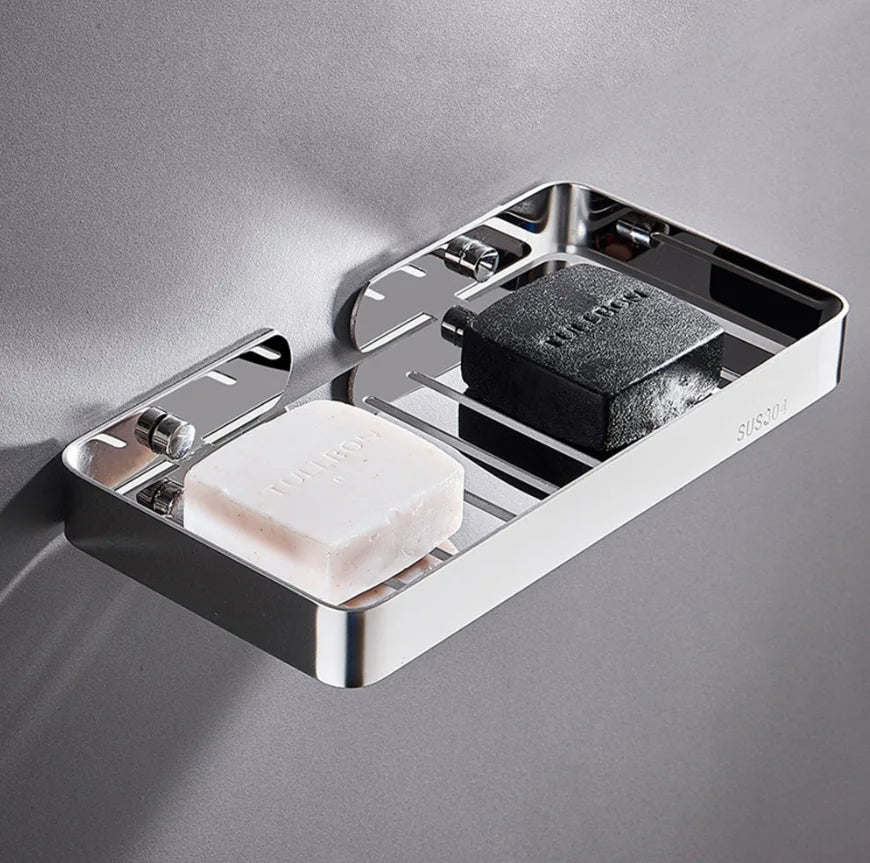 porte savon mural moderne acier inoxydable finition chrome noir blanc doré rose doré